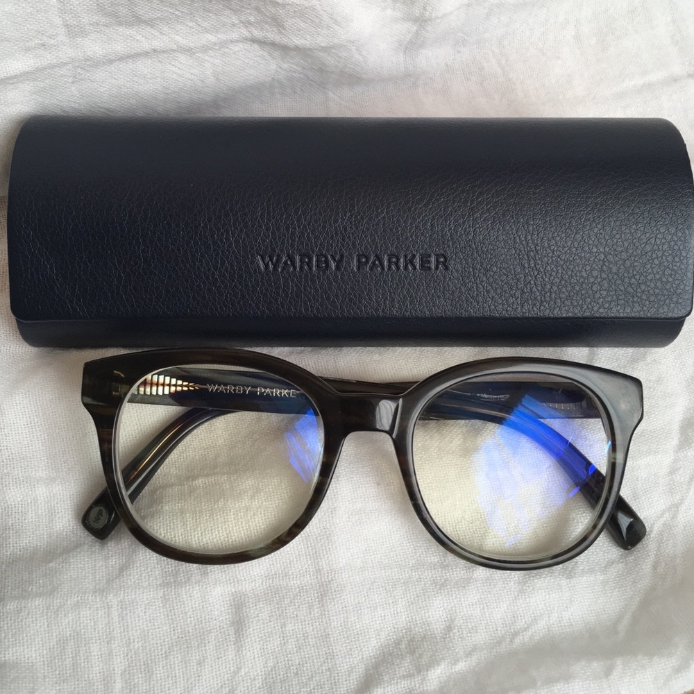 Warby Parker Mallory Glasses - Blue Marblewood